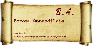 Borosy Annamária névjegykártya
